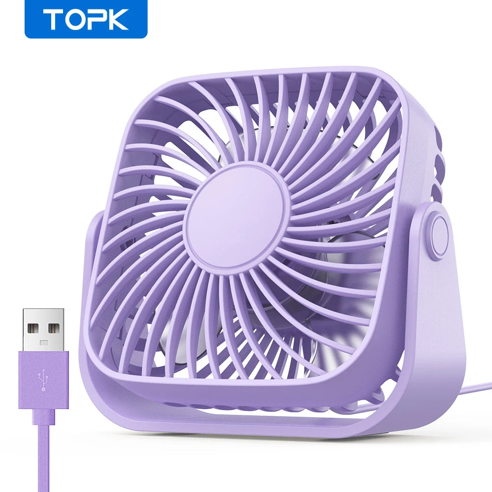 4Inch USB Mini Portable Fan for Camping,3 Speeds Quiet Desk Table Personal Fan,360°Adjustment Standing Fans for Room Home
