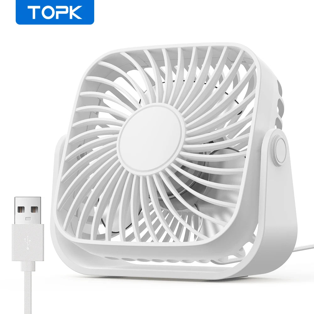 4Inch USB Mini Portable Fan for Camping,3 Speeds Quiet Desk Table Personal Fan,360°Adjustment Standing Fans for Room Home