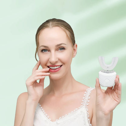 Revolutionize Your Oral Care with the 360-Degree Electric Toothbrush - Rechargeable, U-Shaped, and Intelligent Cleaning for Adults