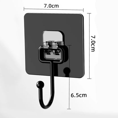 Stainless Steel Large Hooks Hanging Wall Waterproof Strong Self Adhesive Hanger Nail-Free Stick for Kitchen Bathroom Transparent